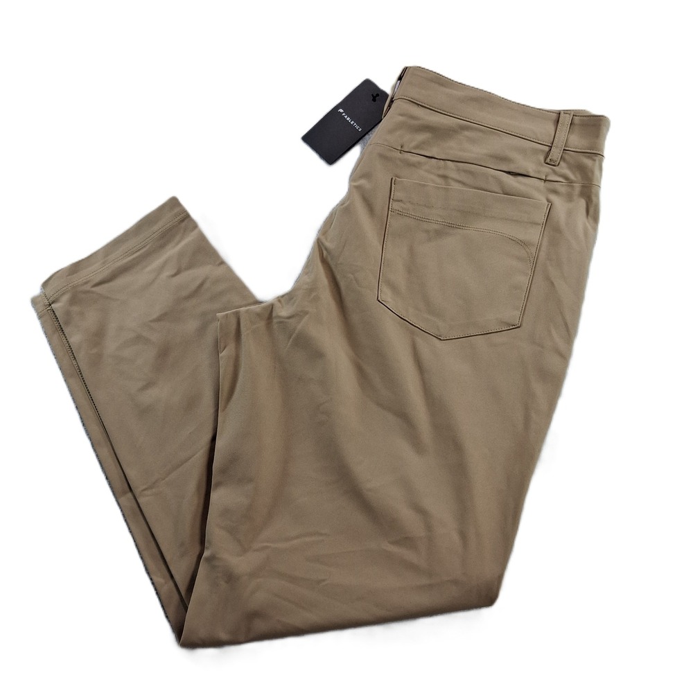Fabletics Pants Mens 35x32 Tan Performance Stretch Five-Pocket NEW